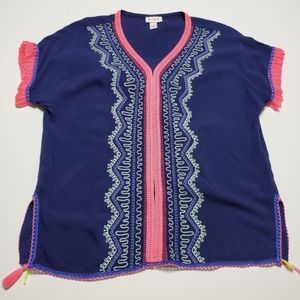 25 Cat & Jack Blue Peasant Top